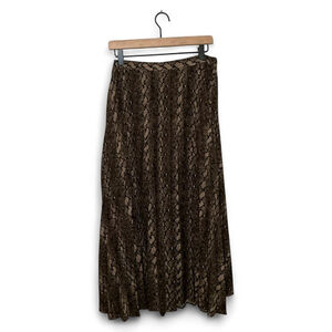 Philosophy Snakeskin Print Pleated Midi Skirt – Size L